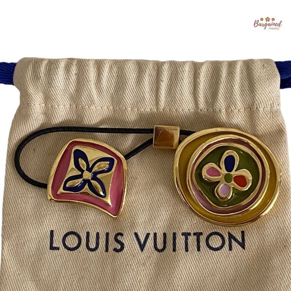 Authentic Louis Vuitton Monogram Gold Metal Elastic Hair Tie M65351 - Picture 3 of 8